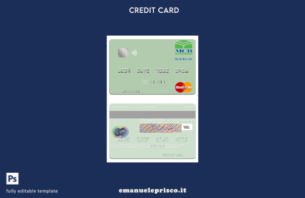 modello mastercard MCB Bank degli Emirati Arabi Uniti in stile verificato